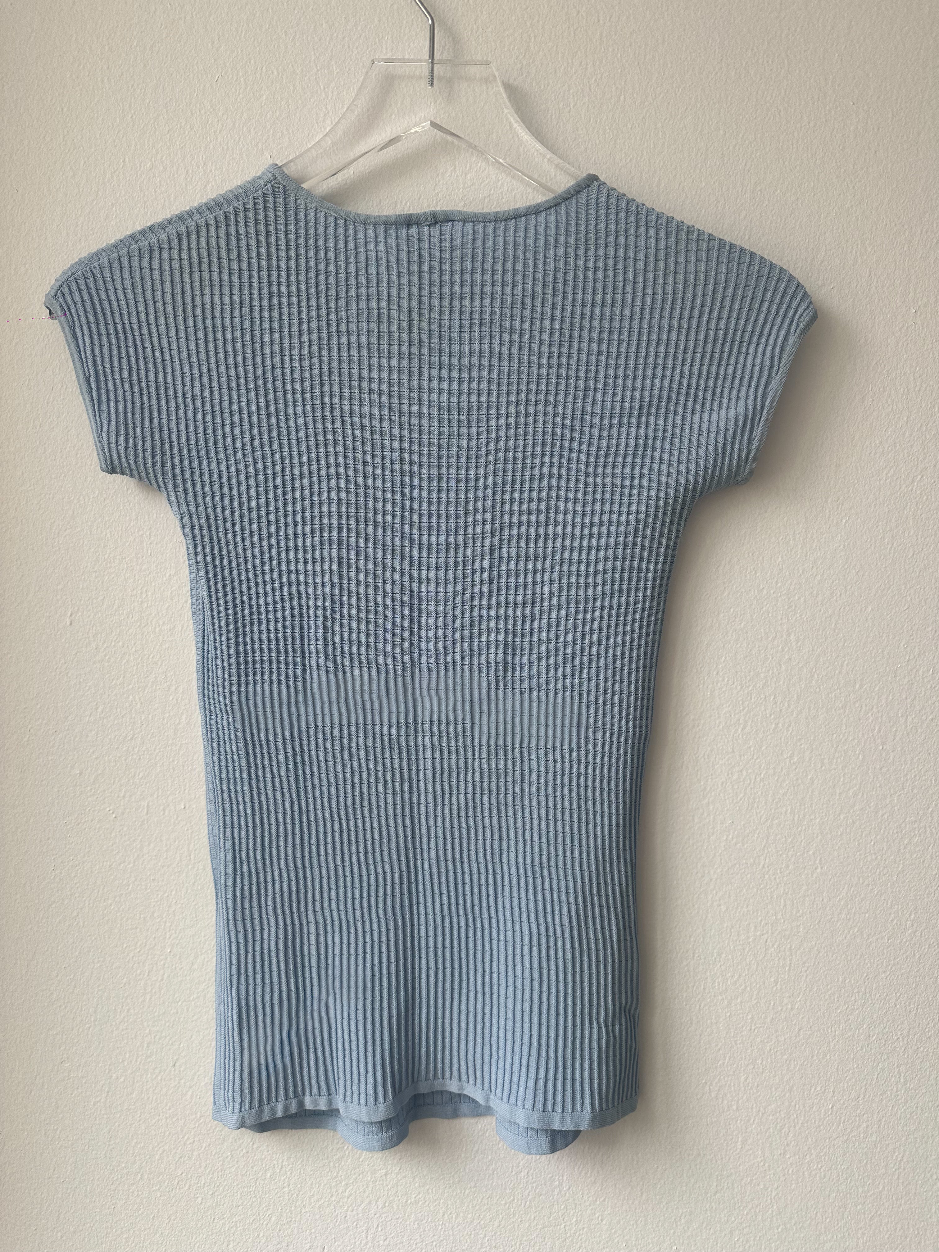 Armani Collezioni Knit Baby Blue Top