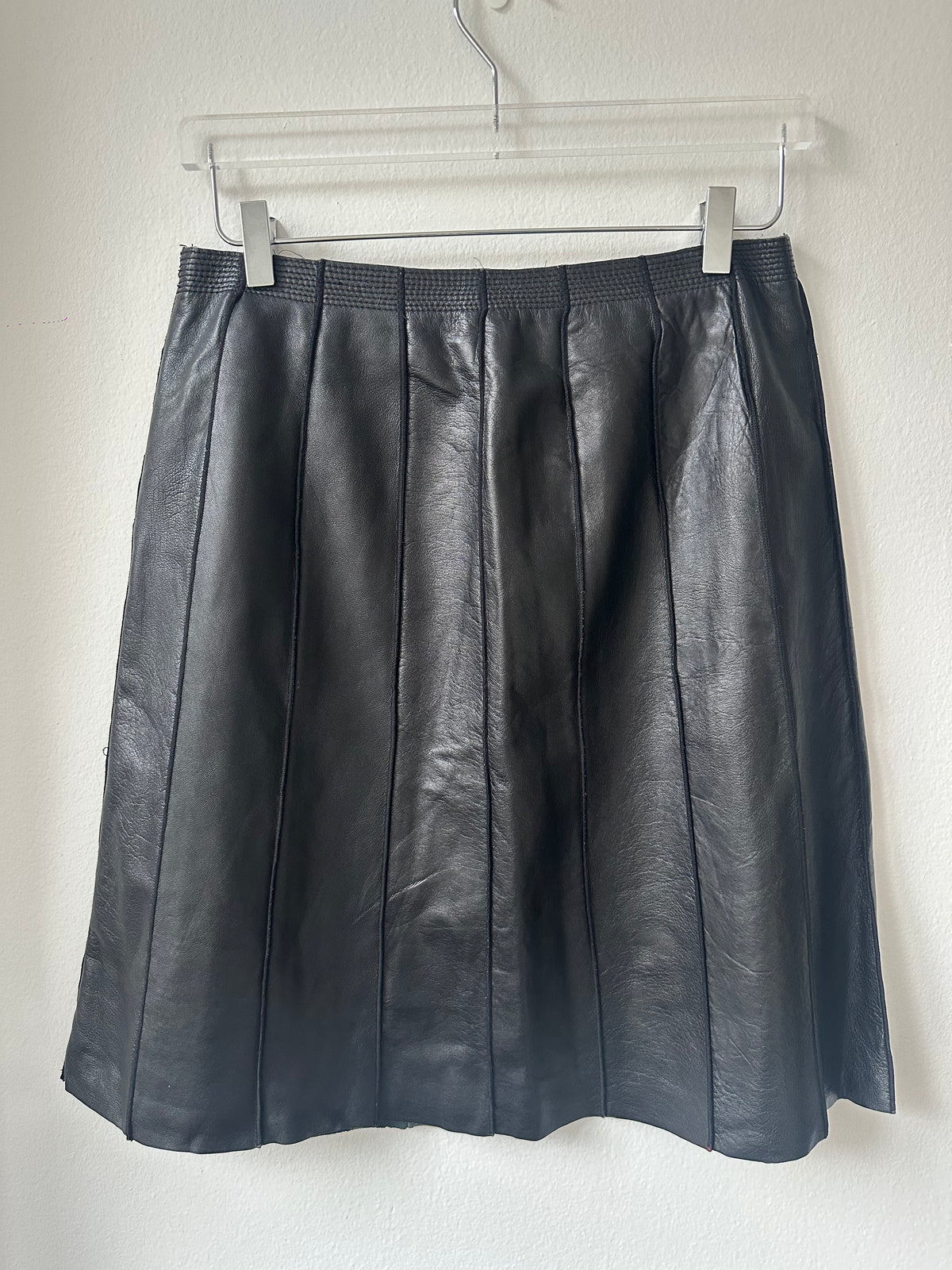 INC Black Leather Panel Skirt