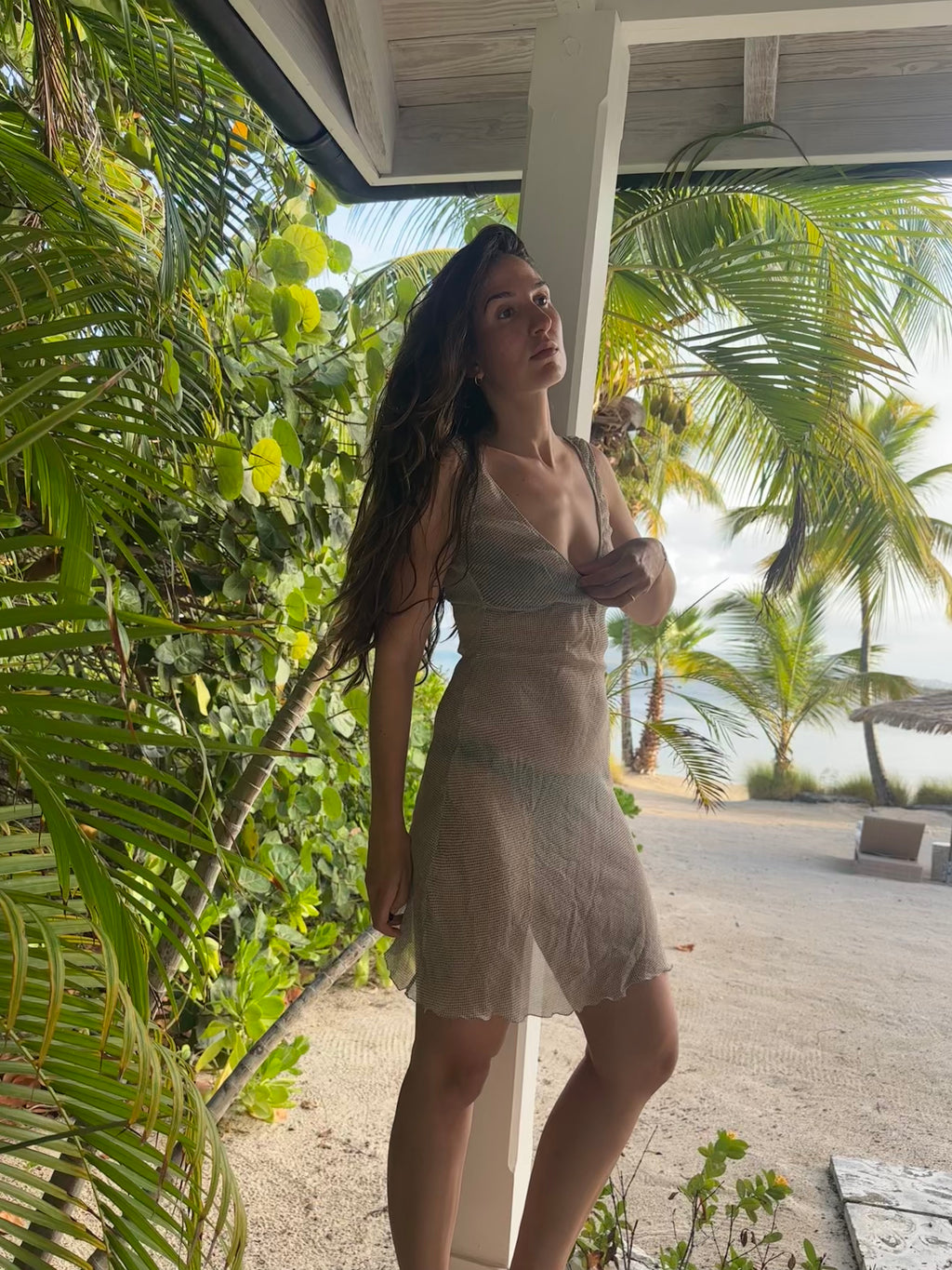 90s Made in Italy Silk Sheer Dress