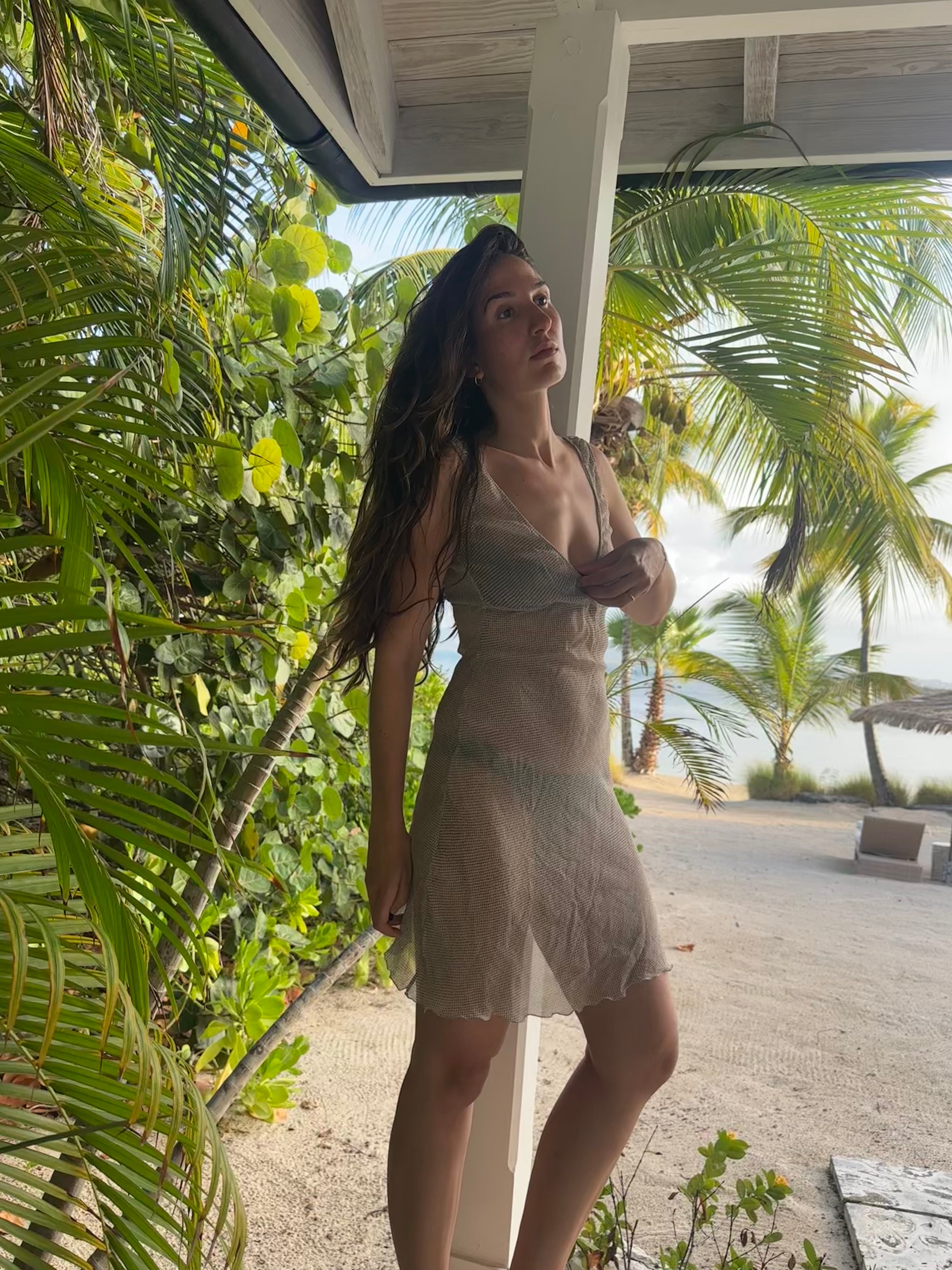 90s Made in Italy Silk Sheer Dress