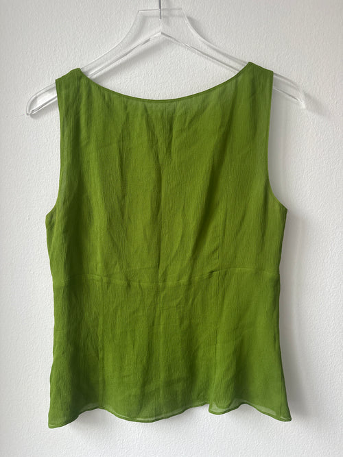 Ann Taylor Green Silk Blouse
