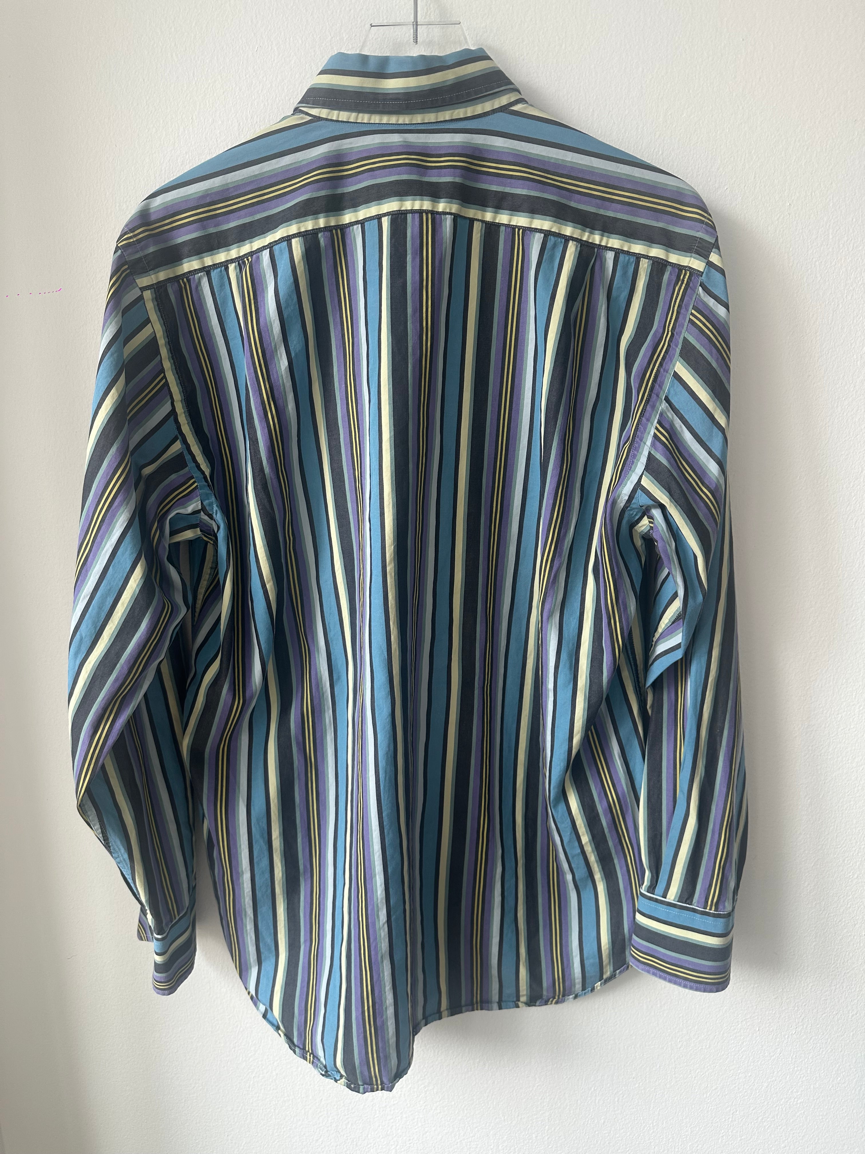ETRO Men’s Striped Blue Button Down
