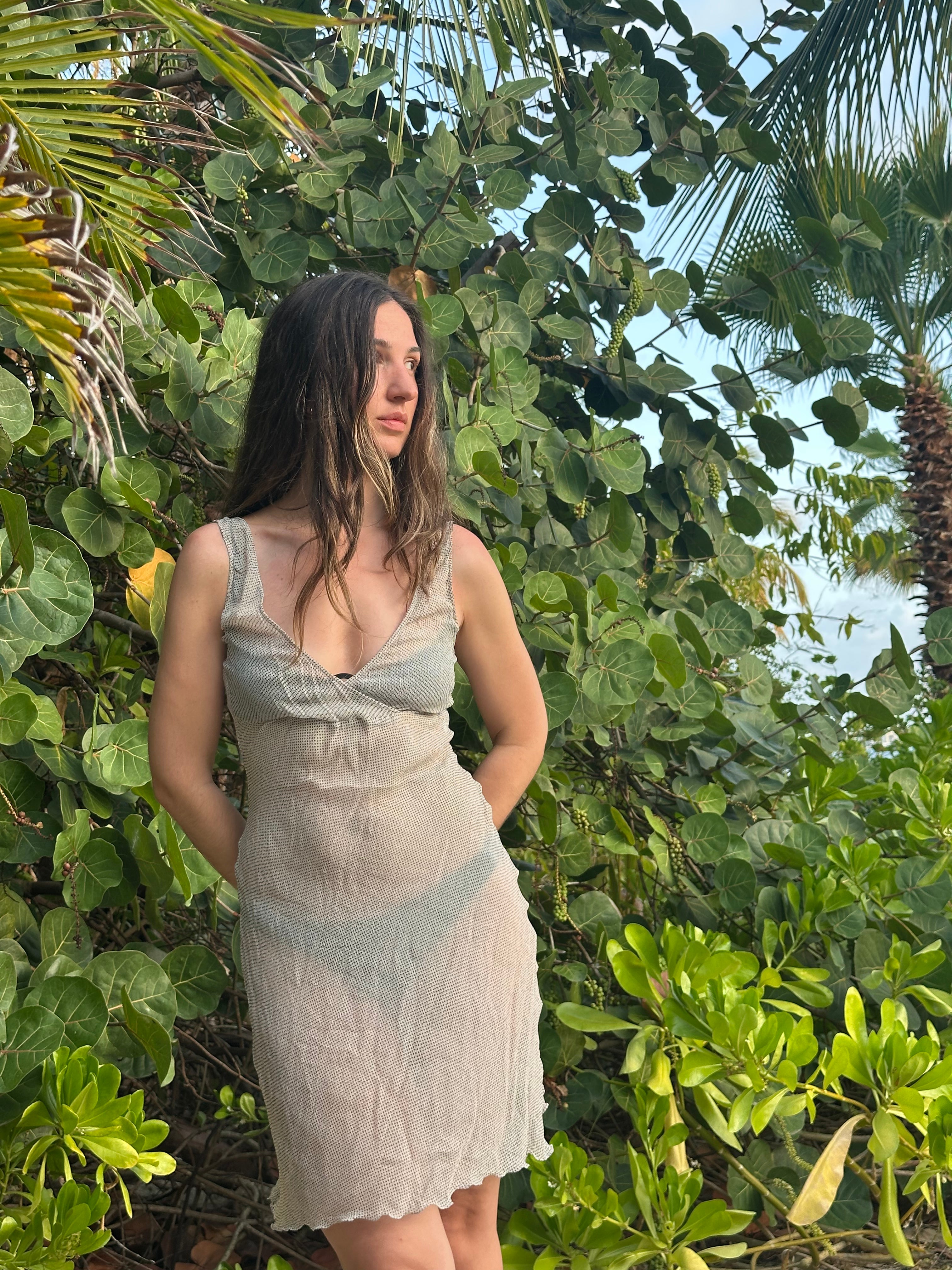 90s Made in Italy Silk Sheer Dress