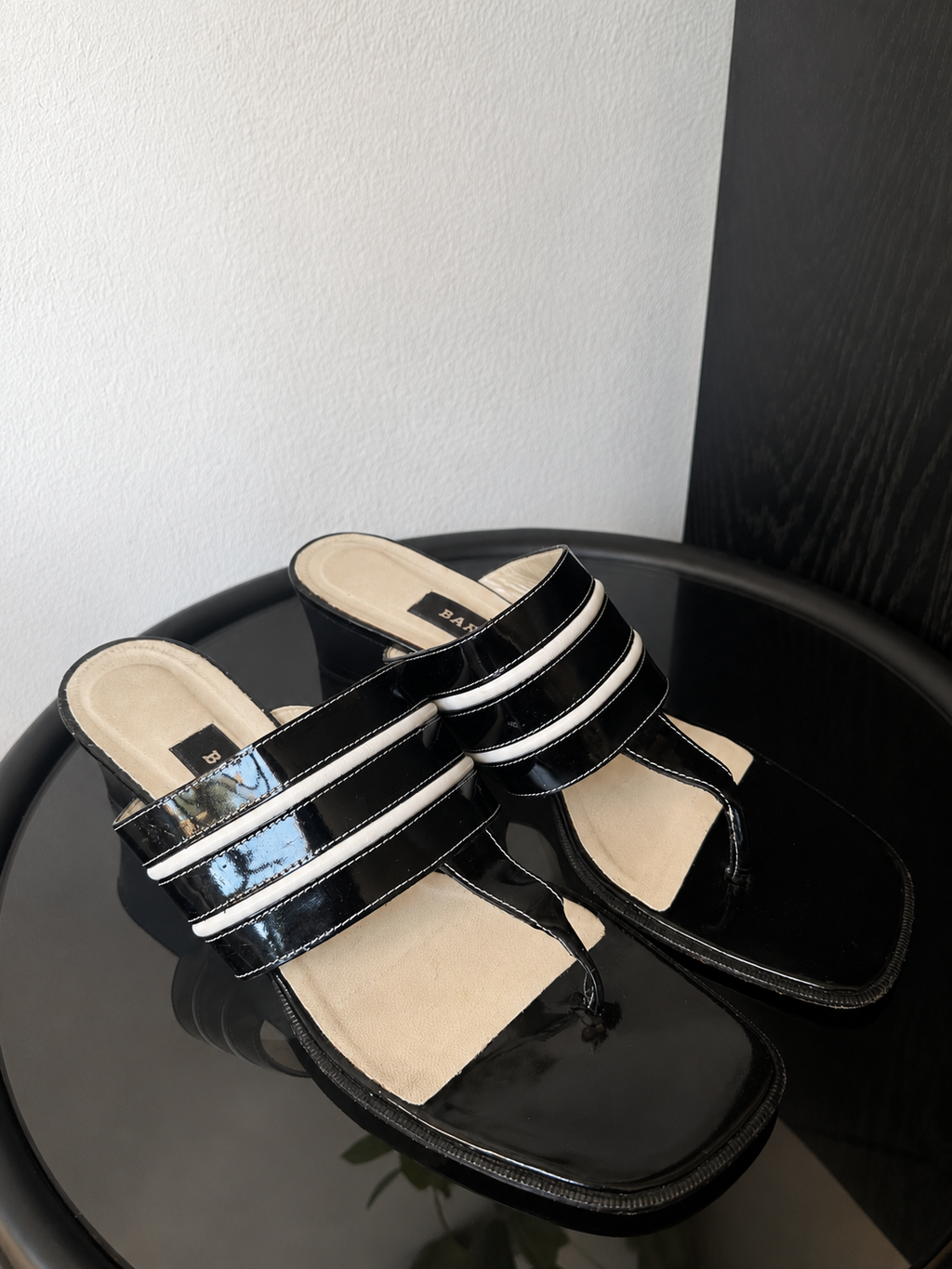 Bally Patent Leather Thong Sandals