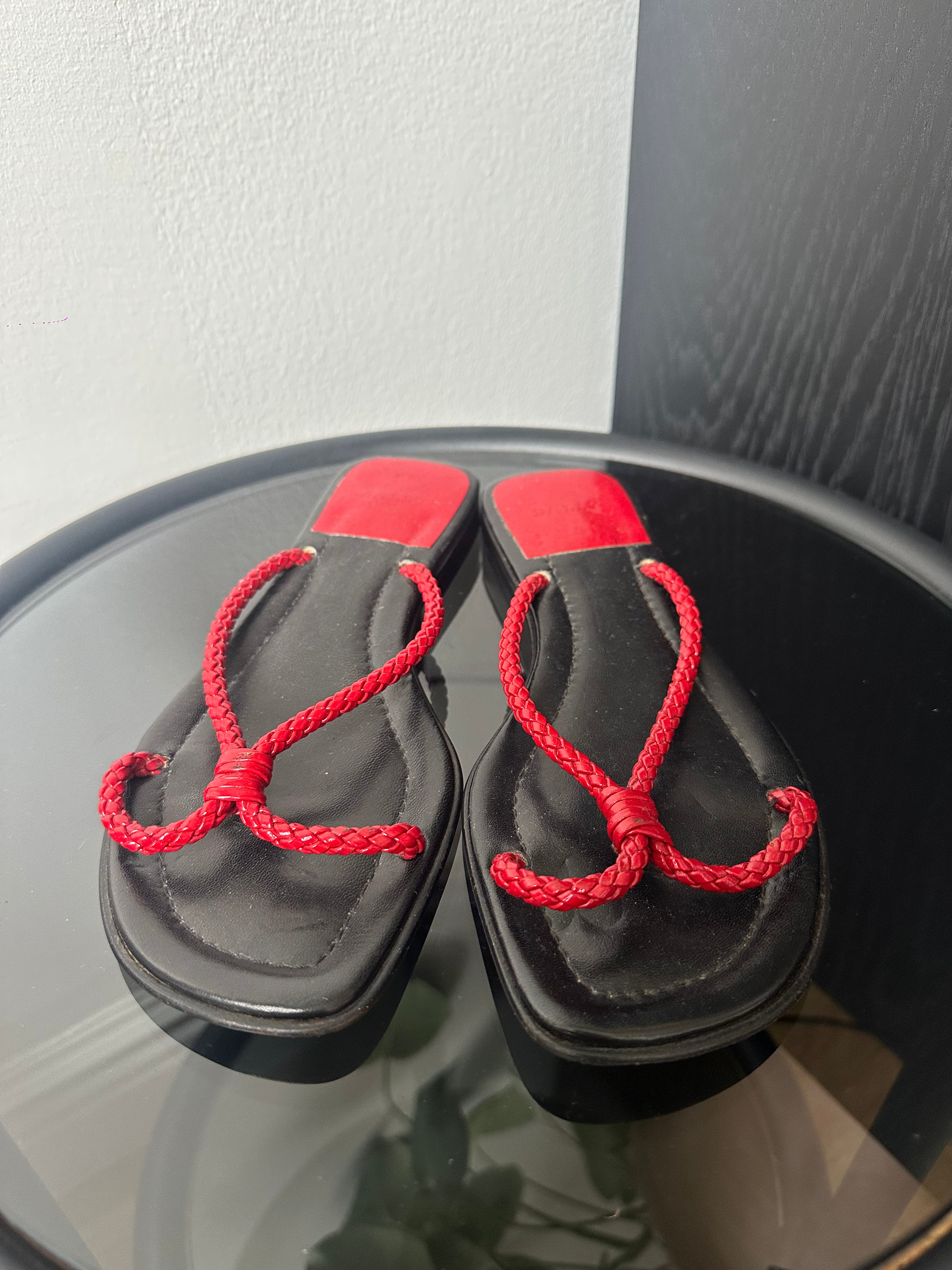 Bally Red Leather Sandals