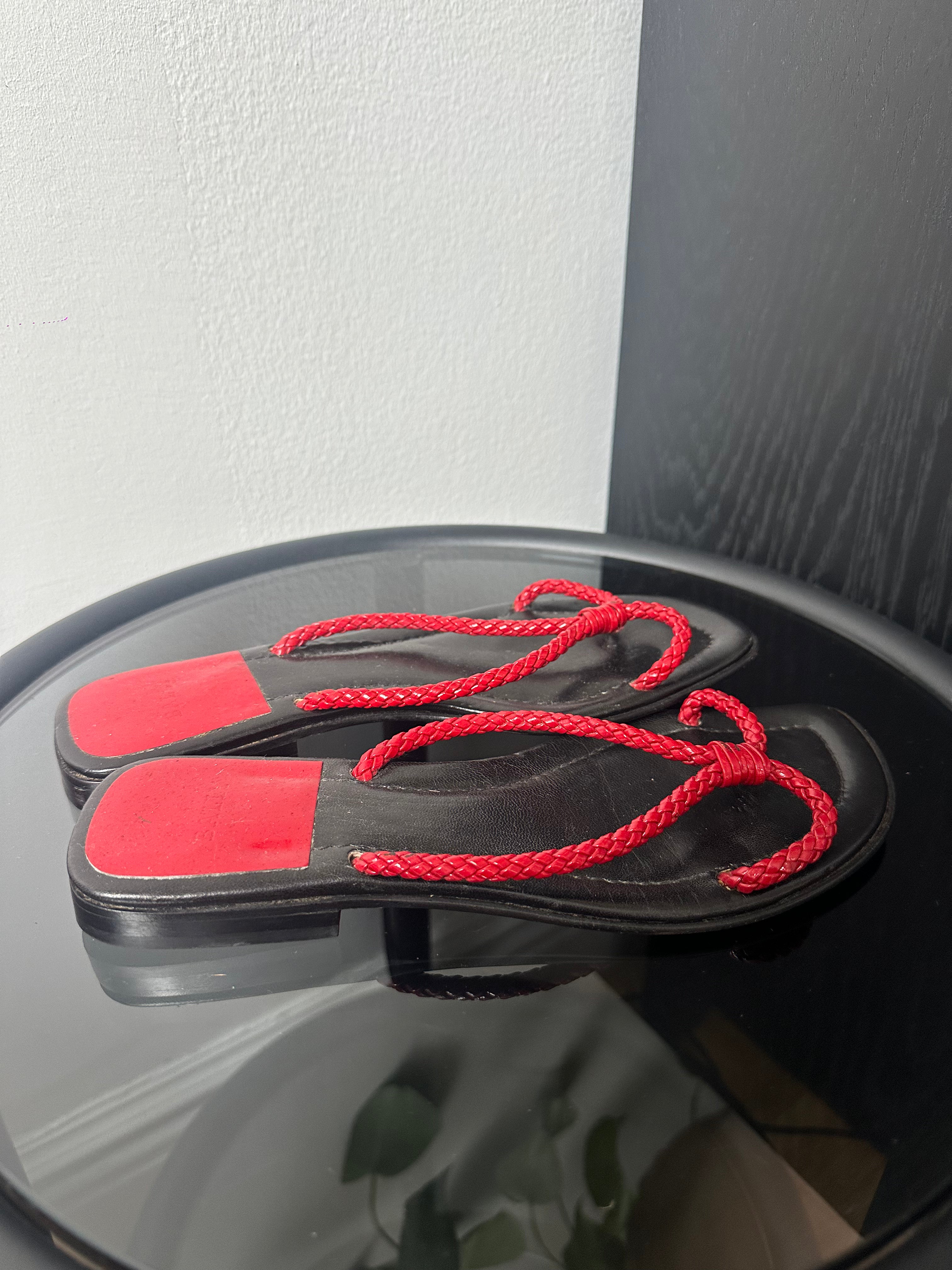 Bally Red Leather Sandals