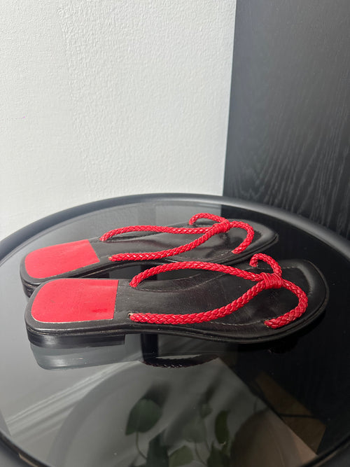 Bally Red Leather Sandals