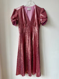 HVN Pink Sequin Midi Dress